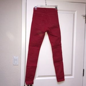 J Brand red/coral legging Jeans
